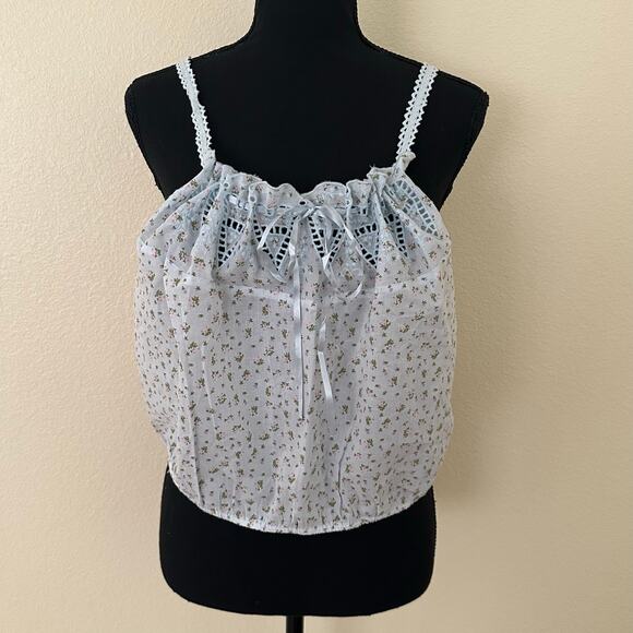 Lucky Brand Blue Embroidered Bohemian Sleeveless Top - Size XXL - NWT - Picture 8 of 8